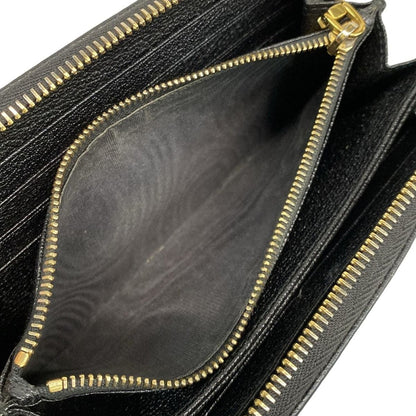 Miu Wallet Black Zip Around Leather — view 4
