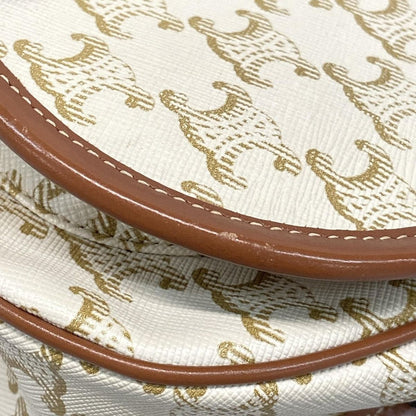 Celine Shoulder Bag Falco Midi Triomphe Canvas Ivory Beige Brown — view 6