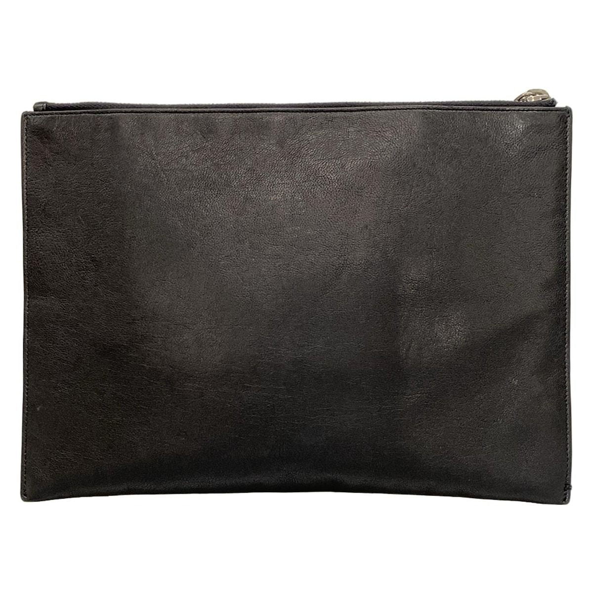 Saint Laurent Paris Clutch Black Studs Leather — view 3