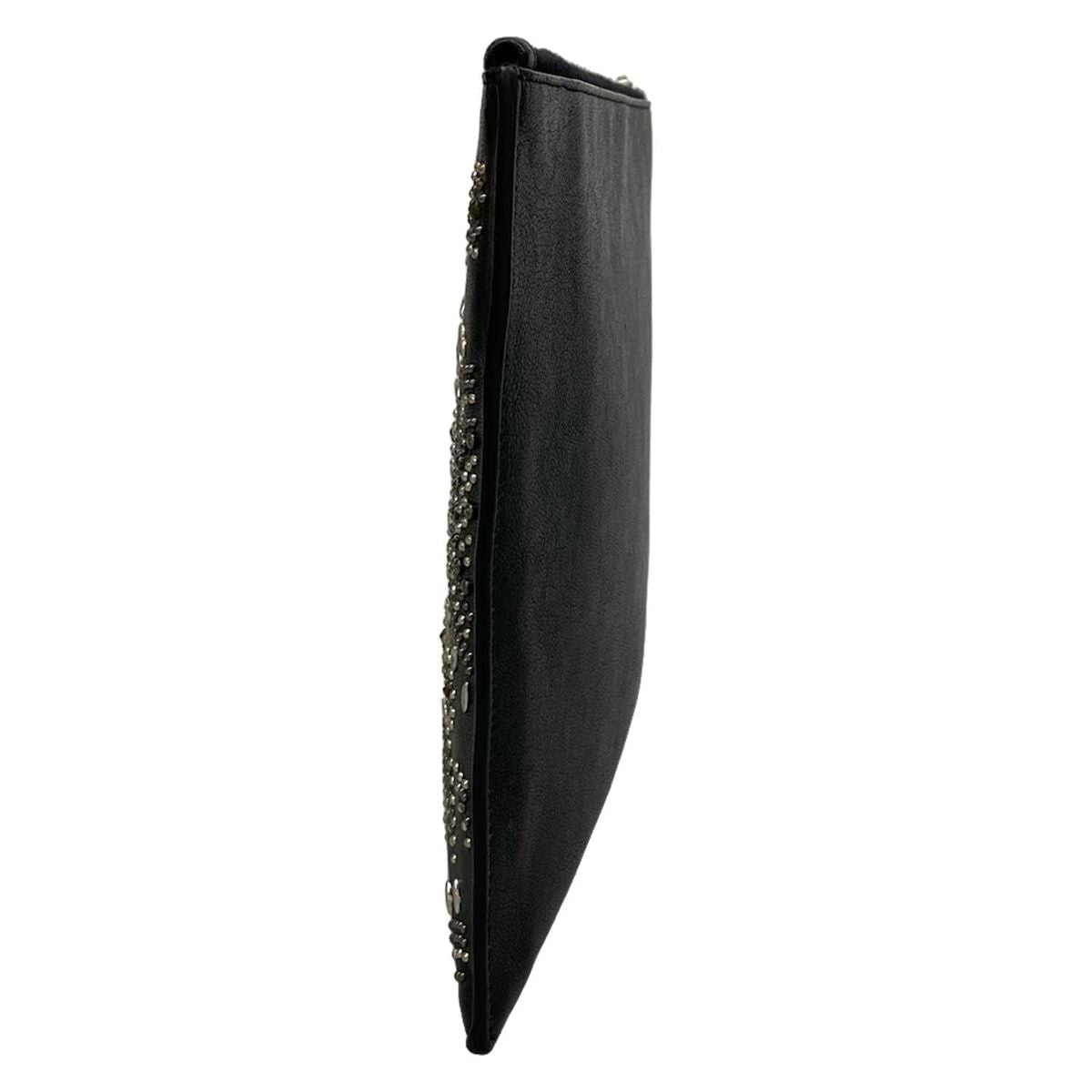 Saint Laurent Paris Clutch Black Studs Leather — view 4