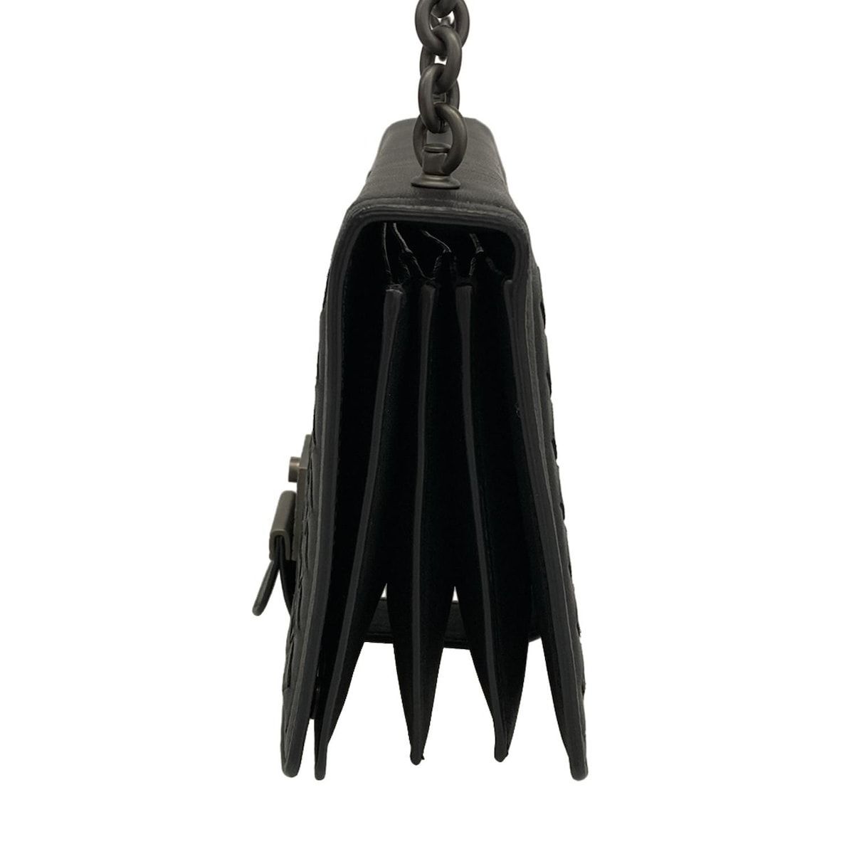 Bottega Veneta Shoulder Bag Intrecciato Black Chain Leather — view 4