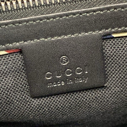 Gucci Shoulder Bag Courier GG Supreme Gray Light Black Leather — view 9