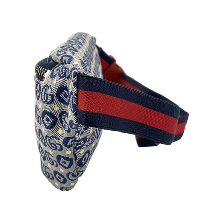 Gucci Waist Pouch Interlocking Children's Belt Bag Navy Ivory Red Leather — view 4