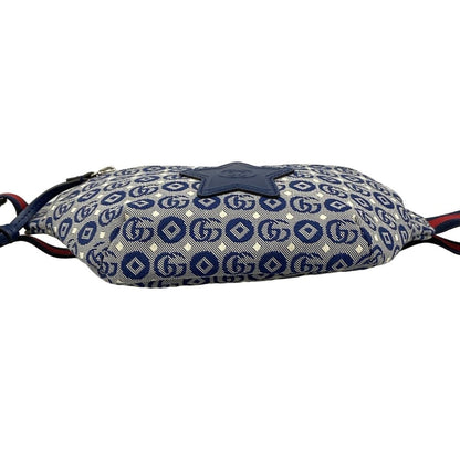Gucci Waist Pouch Interlocking Children's Belt Bag Navy Ivory Red Leather — view 5