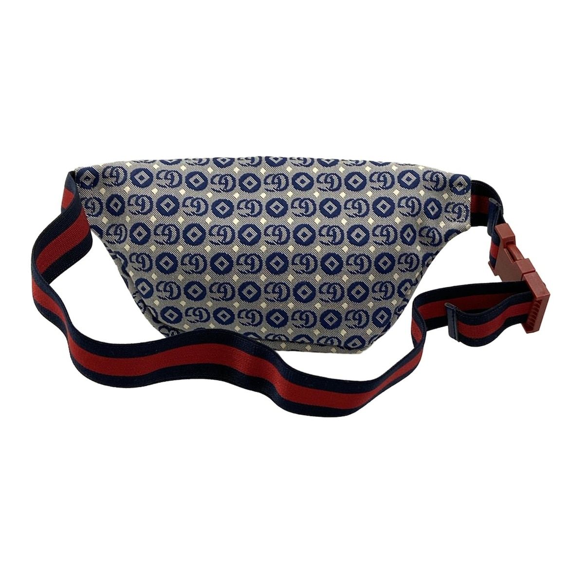 Gucci Waist Pouch Interlocking Children's Belt Bag Navy Ivory Red Leather — view 3