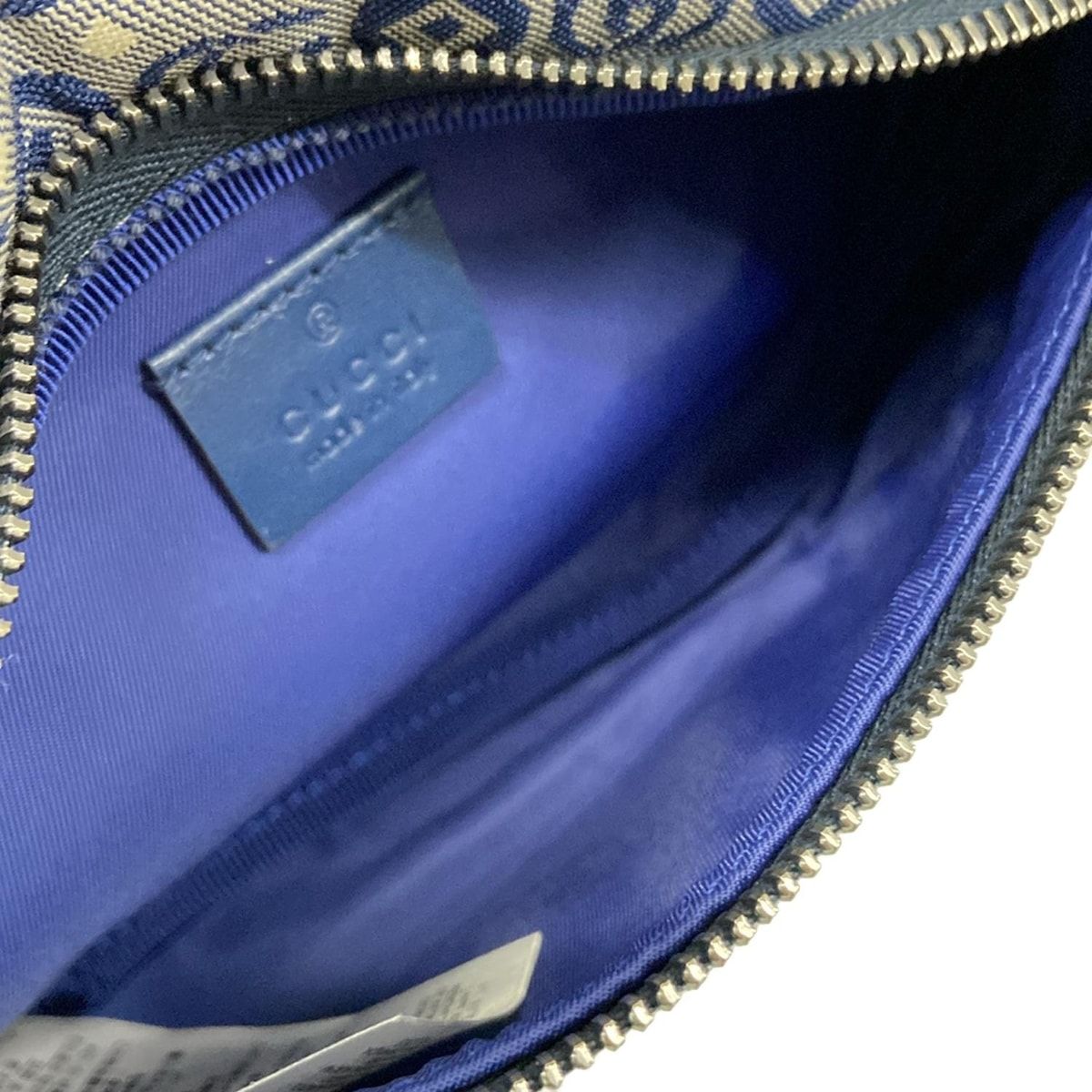 Gucci Waist Pouch Interlocking Children's Belt Bag Navy Ivory Red Leather — view 7