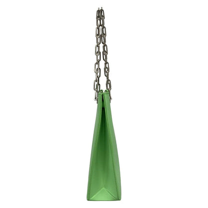 Fendi Tote Shopping Small Light Green Chain Shoulder Leather — view 2