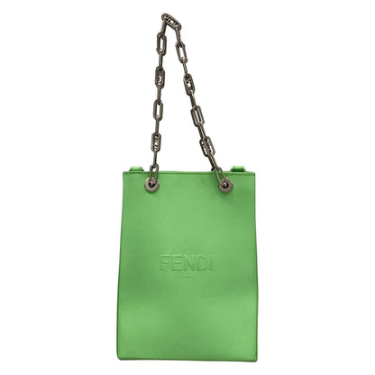 Fendi Tote Shopping Small Light Green Chain Shoulder Leather