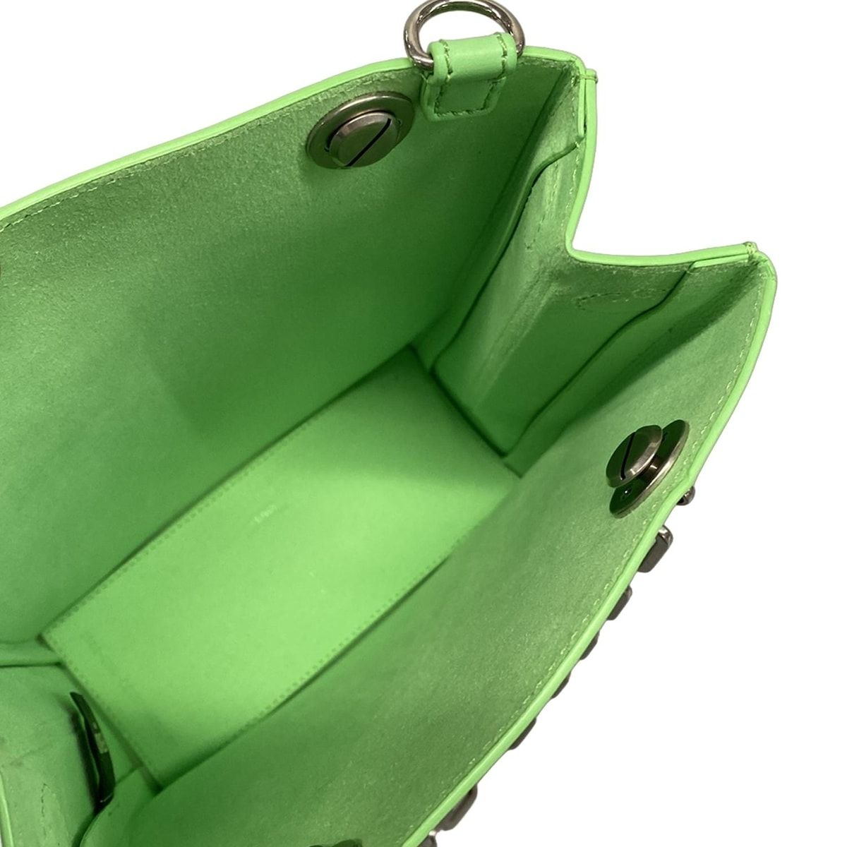 Fendi Tote Shopping Small Light Green Chain Shoulder Leather — view 7