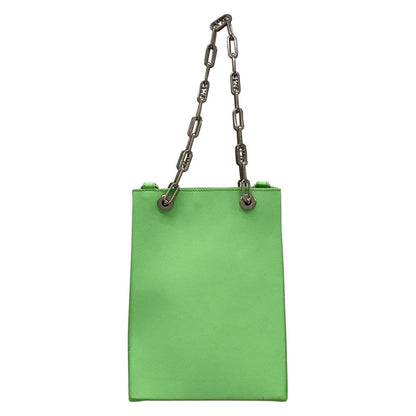 Fendi Tote Shopping Small Light Green Chain Shoulder Leather — view 3