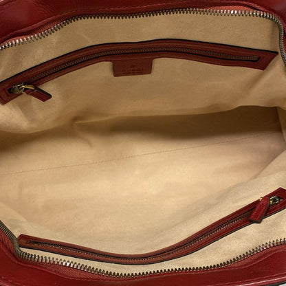 Gucci Handbag Top Handle Tote Red Cat Head Leather Bag — view 7