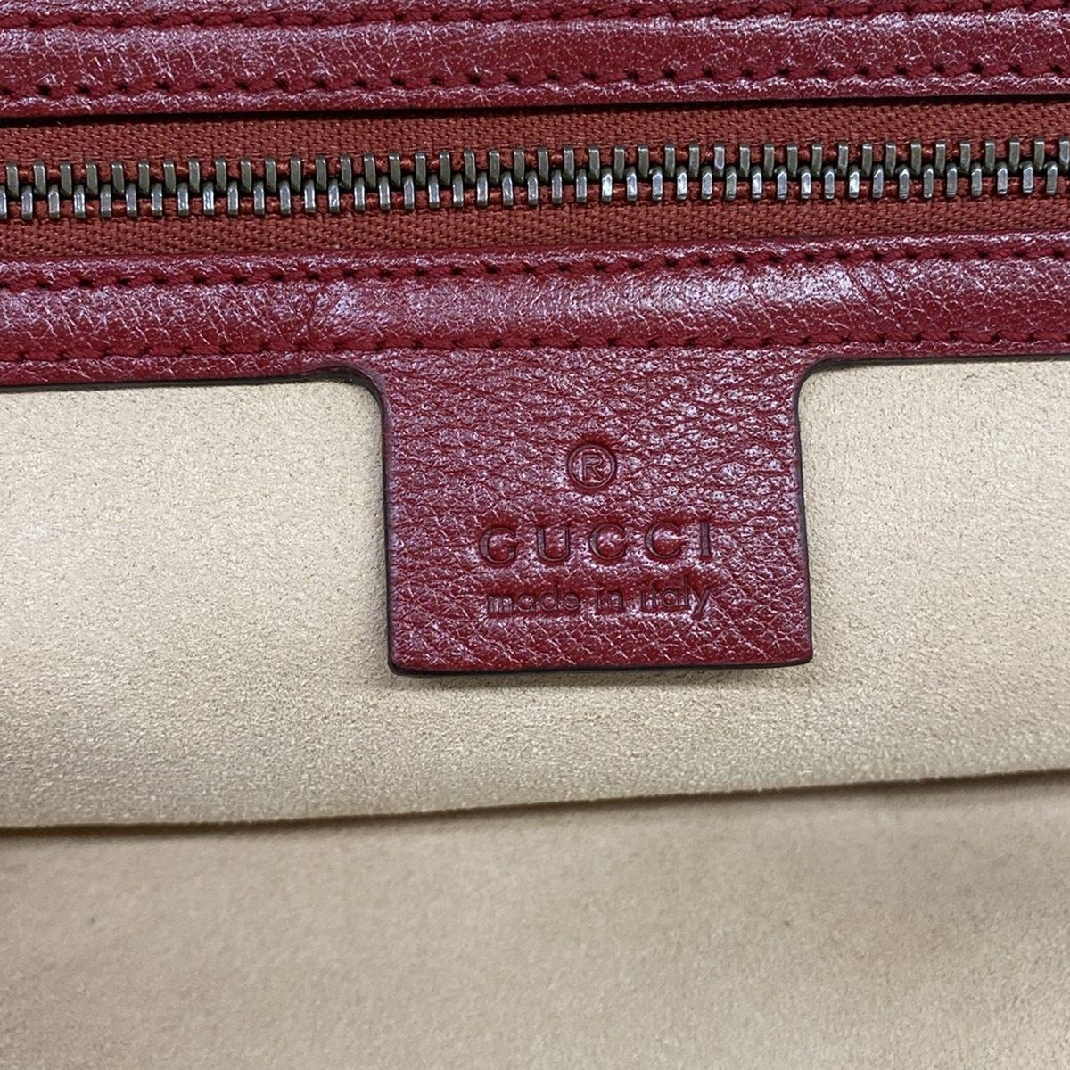 Gucci Handbag Top Handle Tote Red Cat Head Leather Bag — view 9