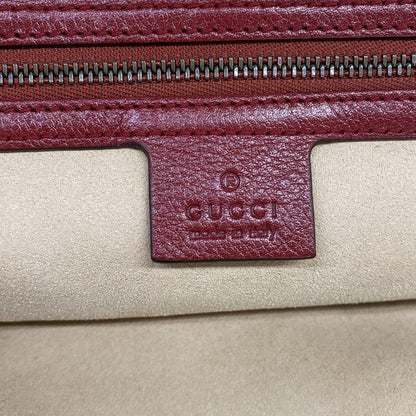 Gucci Handbag Top Handle Tote Red Cat Head Leather Bag — view 9
