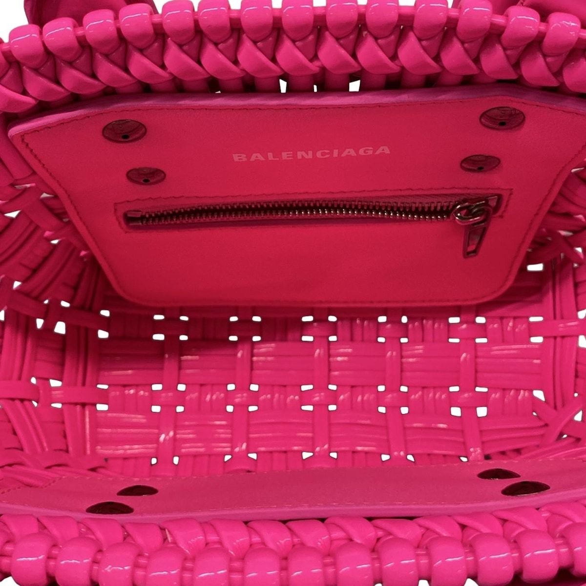 Balenciaga Tote Bistro Xxs Basket Pink Mini Bag Braided Cotton — view 7