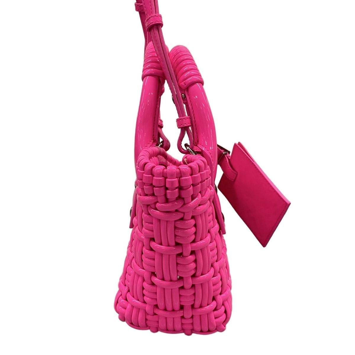 Balenciaga Tote Bistro Xxs Basket Pink Mini Bag Braided Cotton — view 2