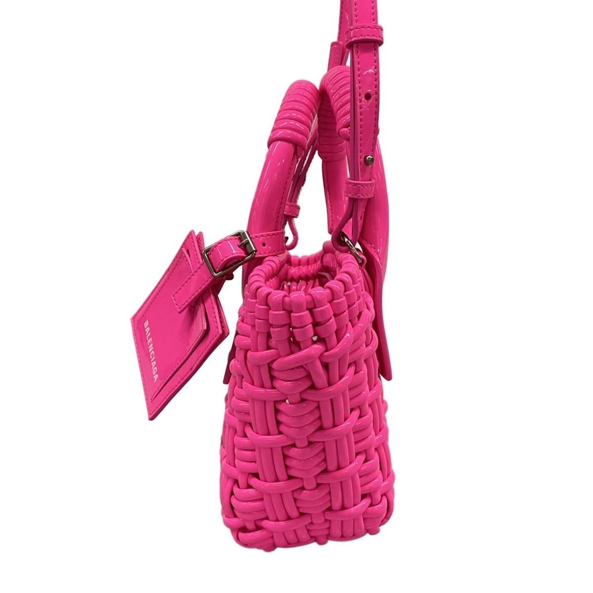 Balenciaga Tote Bistro Xxs Basket Pink Mini Bag Braided Cotton — view 4