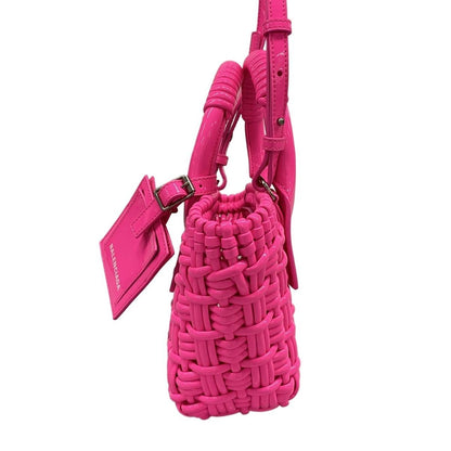 Balenciaga Tote Bistro Xxs Basket Pink Mini Bag Braided Cotton — view 4