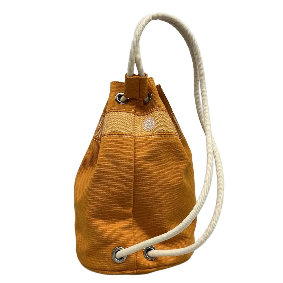 Hermes Shoulder Bag Sac Marine Receiver Canvas Orange Ivory Silver — view 3