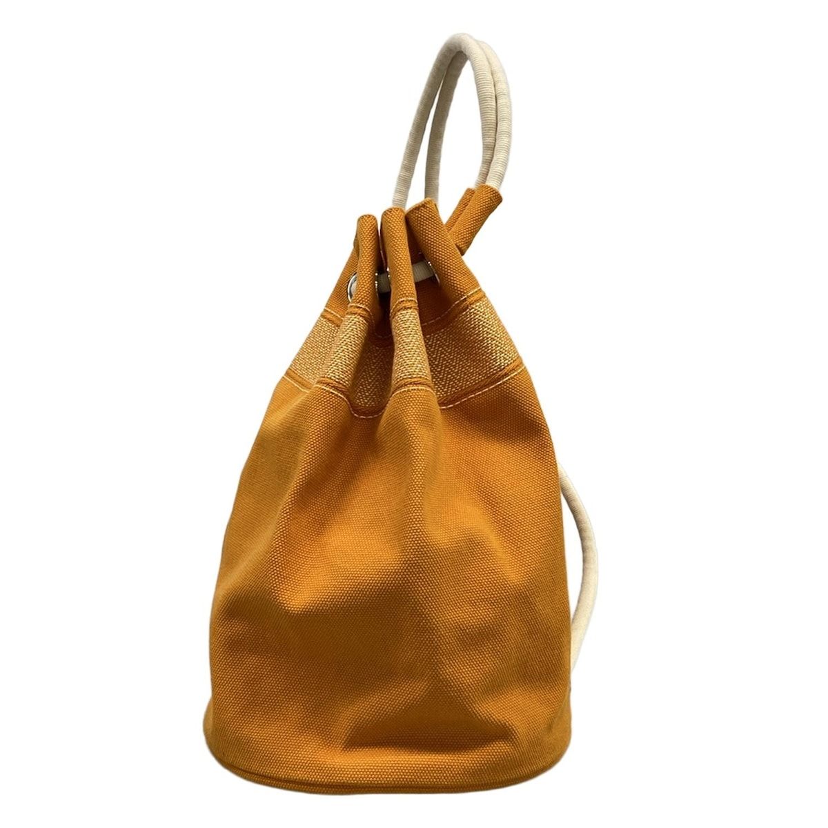 Hermes Shoulder Bag Sac Marine Receiver Canvas Orange Ivory Silver — view 4