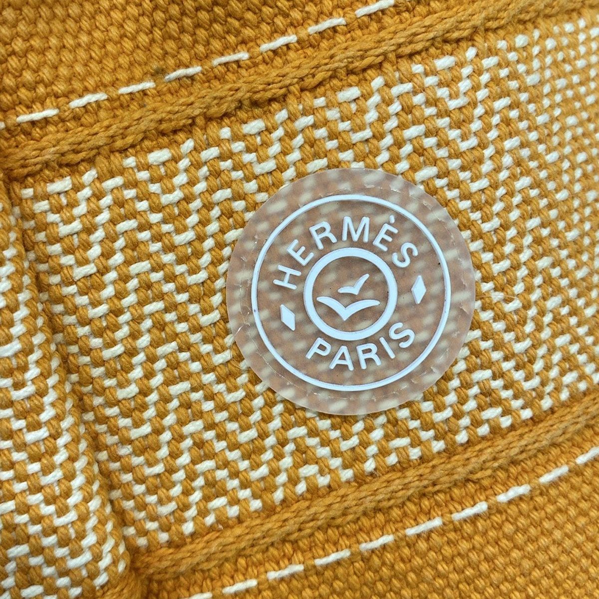 Hermes Shoulder Bag Sac Marine Receiver Canvas Orange Ivory Silver — view 8