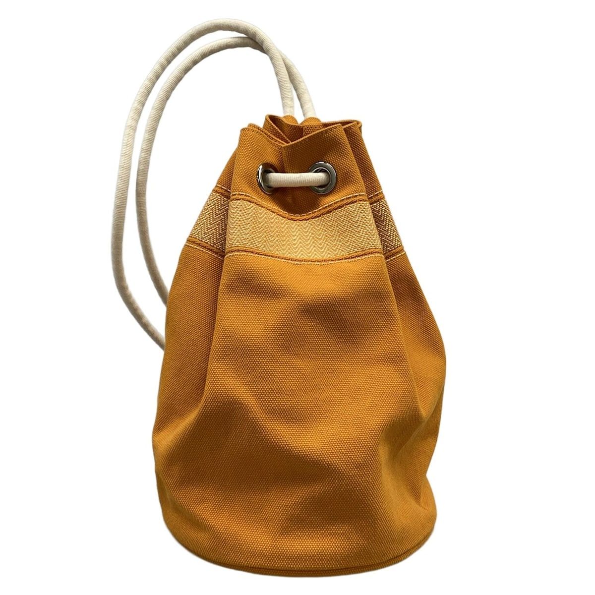 Hermes Shoulder Bag Sac Marine Receiver Canvas Orange Ivory Silver