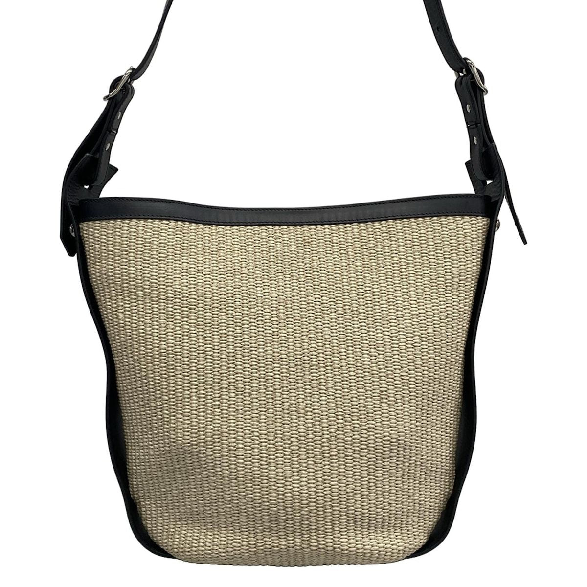 Balenciaga Shoulder Bag Ivory Black Basket Leather — view 3