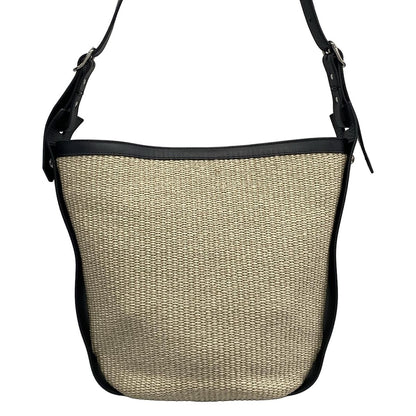 Balenciaga Shoulder Bag Ivory Black Basket Leather — view 3