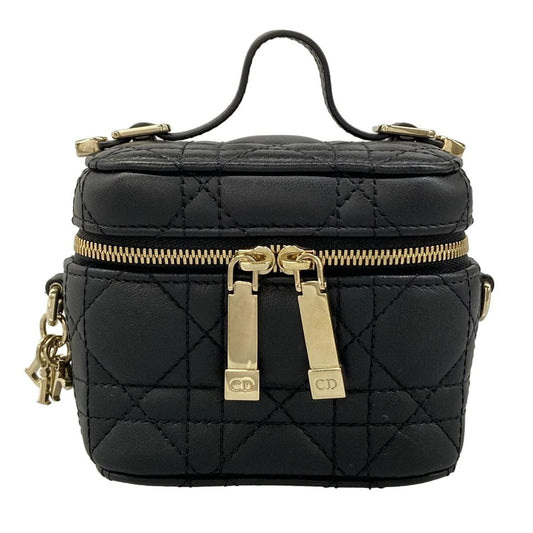Dior Vanity Cannage Stitch Black Mini Bag Leather