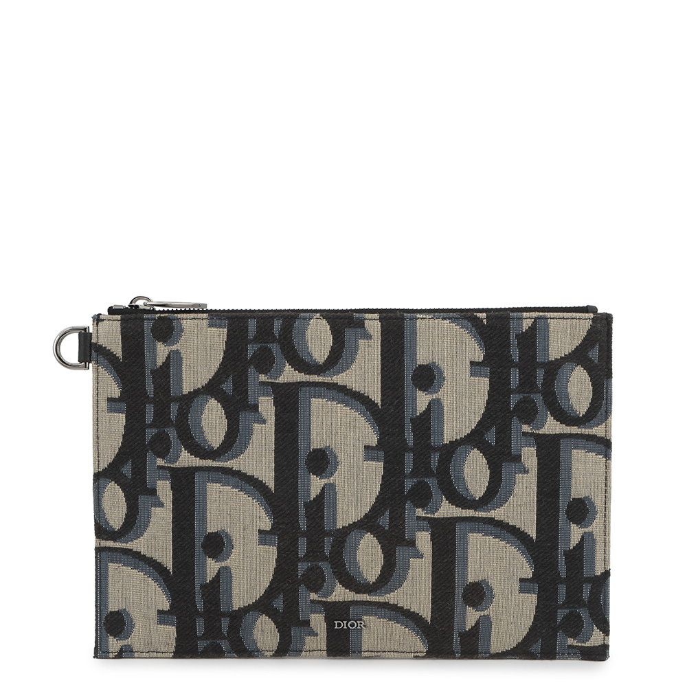 Dior Clutch Maxio Oblique Black Jacquard Canvas