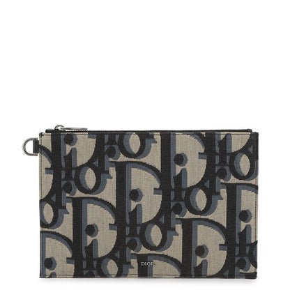 Dior Clutch Maxio Oblique Black Jacquard Canvas