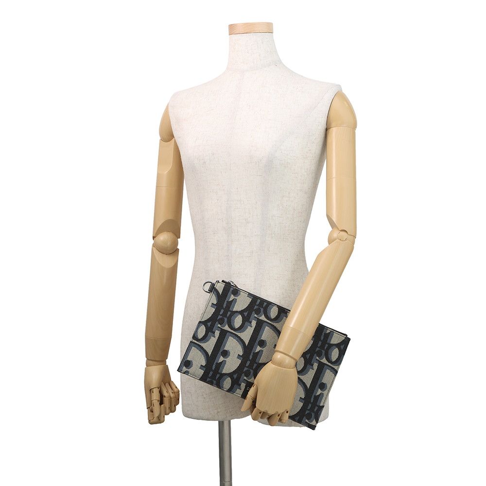 Dior Clutch Maxio Oblique Black Jacquard Canvas — view 4