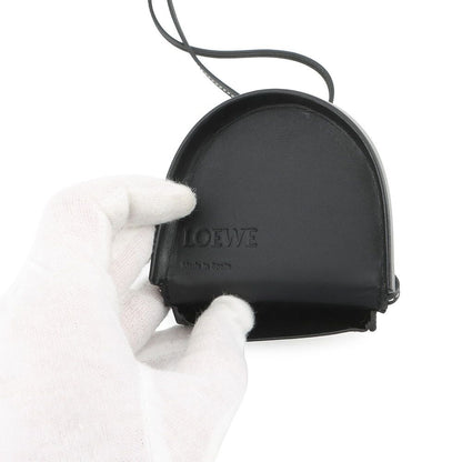 Loewe Shoulder Coin Case Heel Pouch Mini Calf Leather Purse Black — view 6