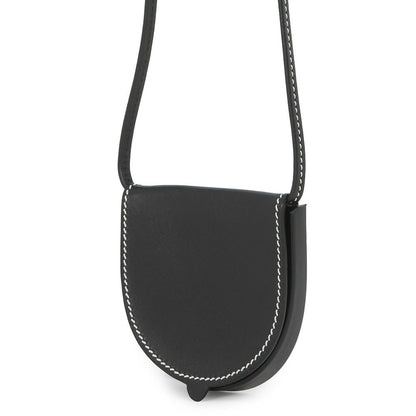 Loewe Shoulder Coin Case Heel Pouch Mini Calf Leather Purse Black — view 2