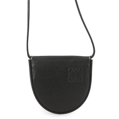 Loewe Shoulder Coin Case Heel Pouch Mini Calf Leather Purse Black