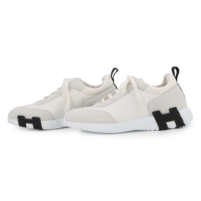 Hermes Sneakers Bouncing Nylon Suede 40.5 Shoes White — view 2