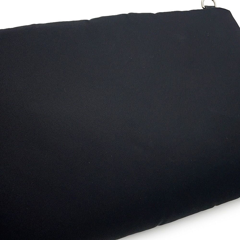 Prada Chain Shoulder Bag Triangle Logo Nylon Black — view 7