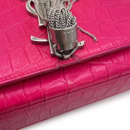 Saint Laurent Paris Shoulder Bag Kate Croco Embossed Leather — view 9
