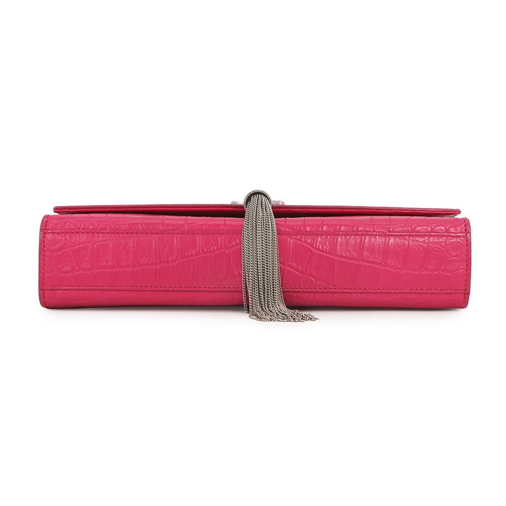 Saint Laurent Paris Shoulder Bag Kate Croco Embossed Leather — view 3