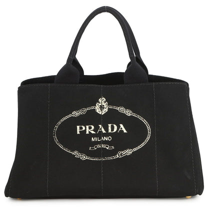 Prada Tote Canapa Canvas Black
