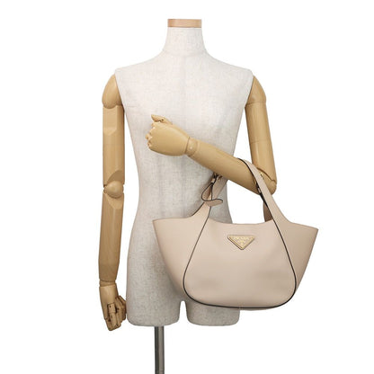Prada Tote Shopping Triangle Logo Leather — view 4