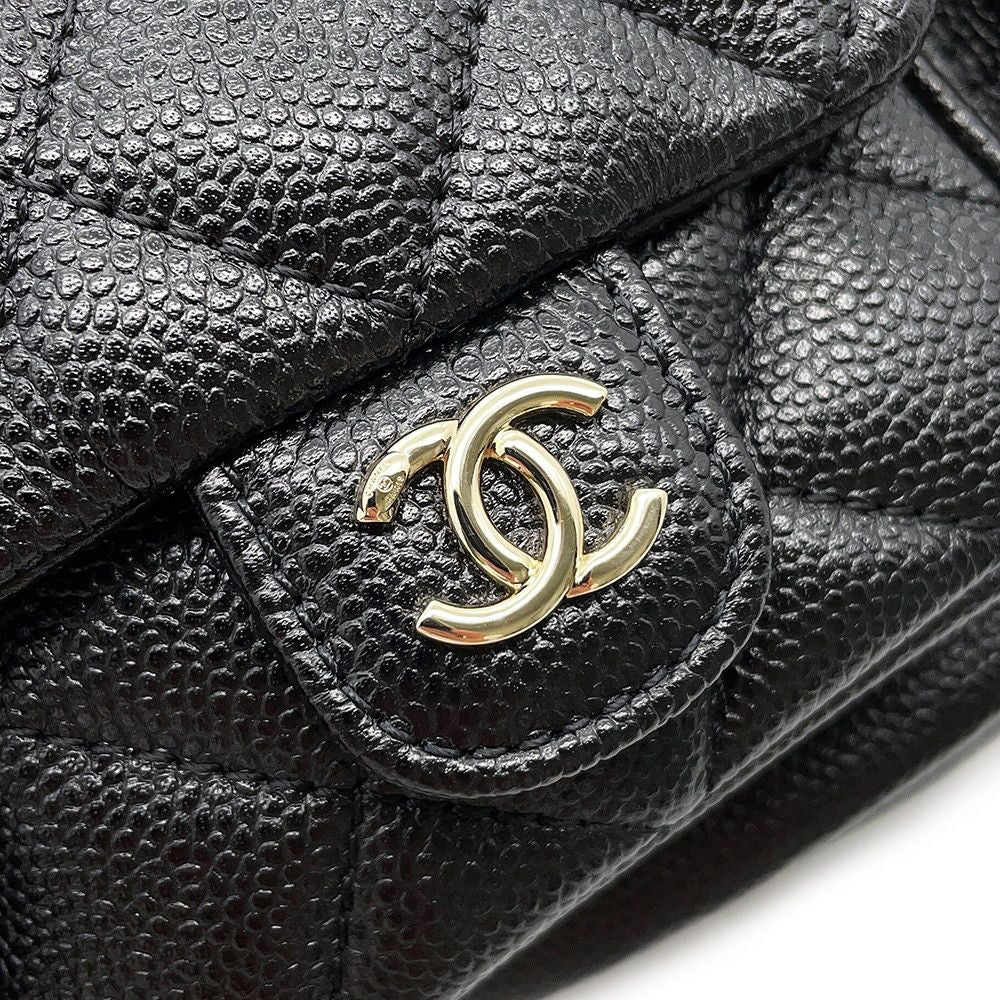 Chanel Backpack Quilted CC Logo Caviar Leather Black — view 7