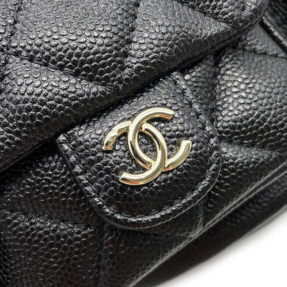 Chanel Backpack Quilted CC Logo Caviar Leather Black — view 7