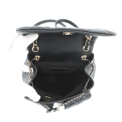 Chanel Backpack Quilted CC Logo Caviar Leather Black — view 6