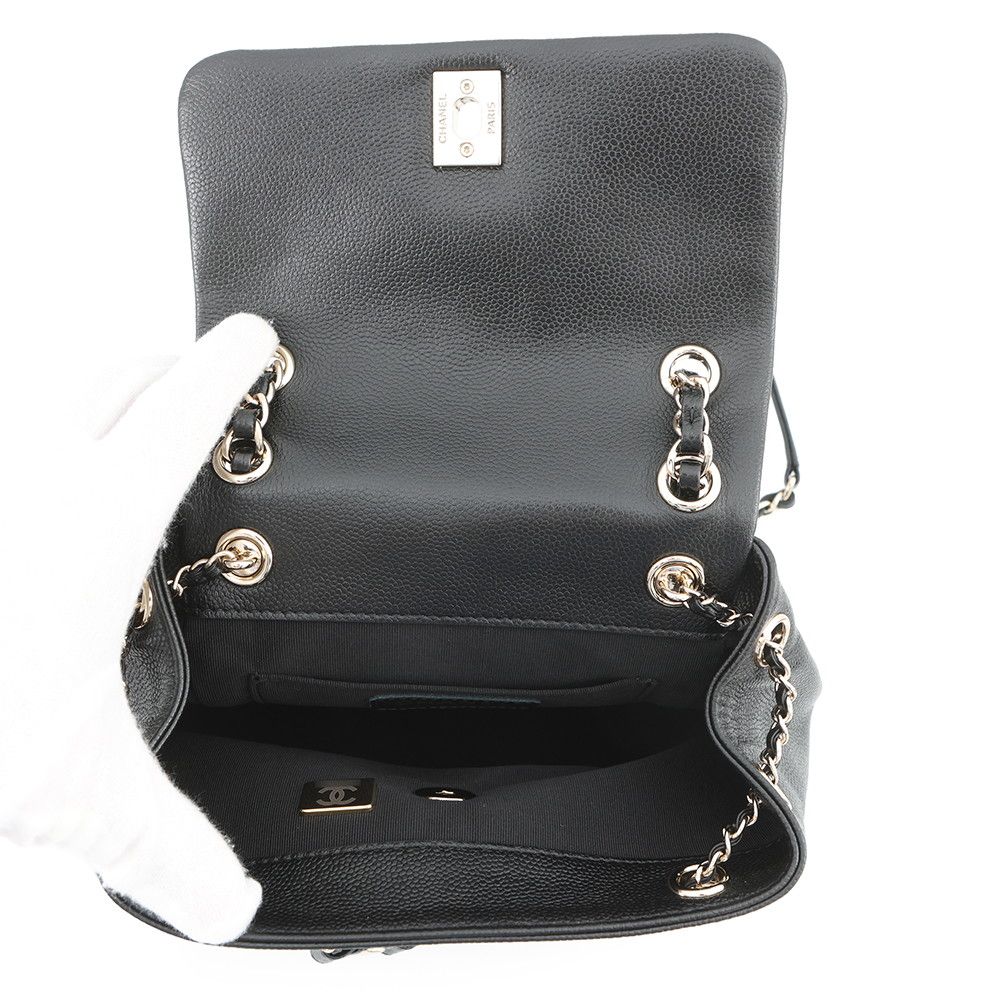 Chanel Backpack Quilted CC Logo Caviar Leather Black — view 5