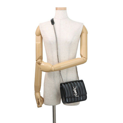 Saint Laurent Paris Chain Shoulder Bag Vicky Small Patent Leather Black — view 4