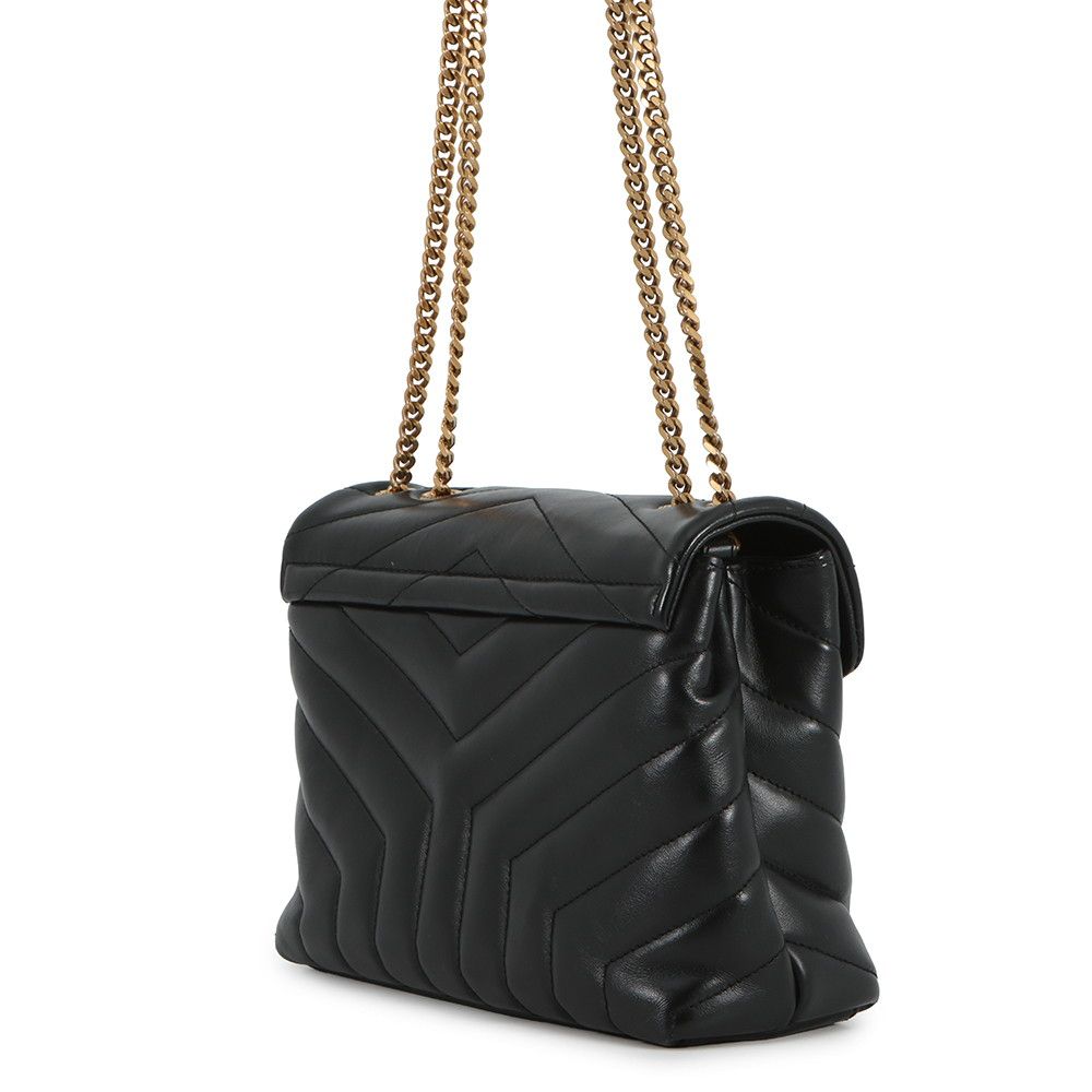 Saint Laurent Paris Chainshoulder Lou Small Cuffleather Black Handbag — view 2