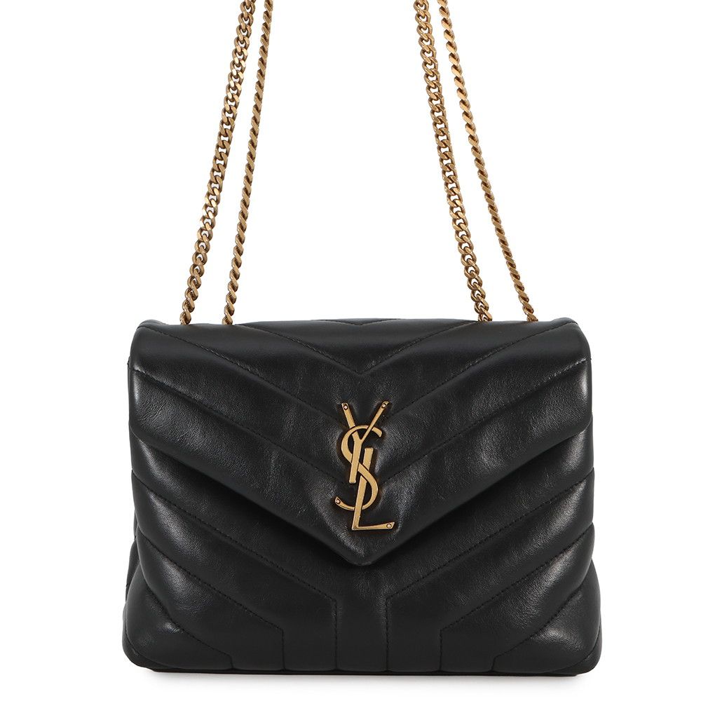 Saint Laurent Paris Chainshoulder Lou Small Cuffleather Black Handbag