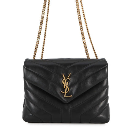 Saint Laurent Paris Chainshoulder Lou Small Cuffleather Black Handbag