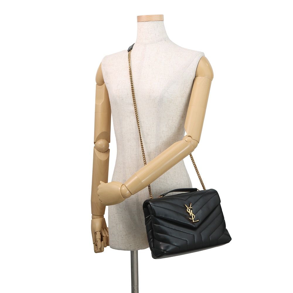 Saint Laurent Paris Chainshoulder Lou Small Cuffleather Black Handbag — view 5