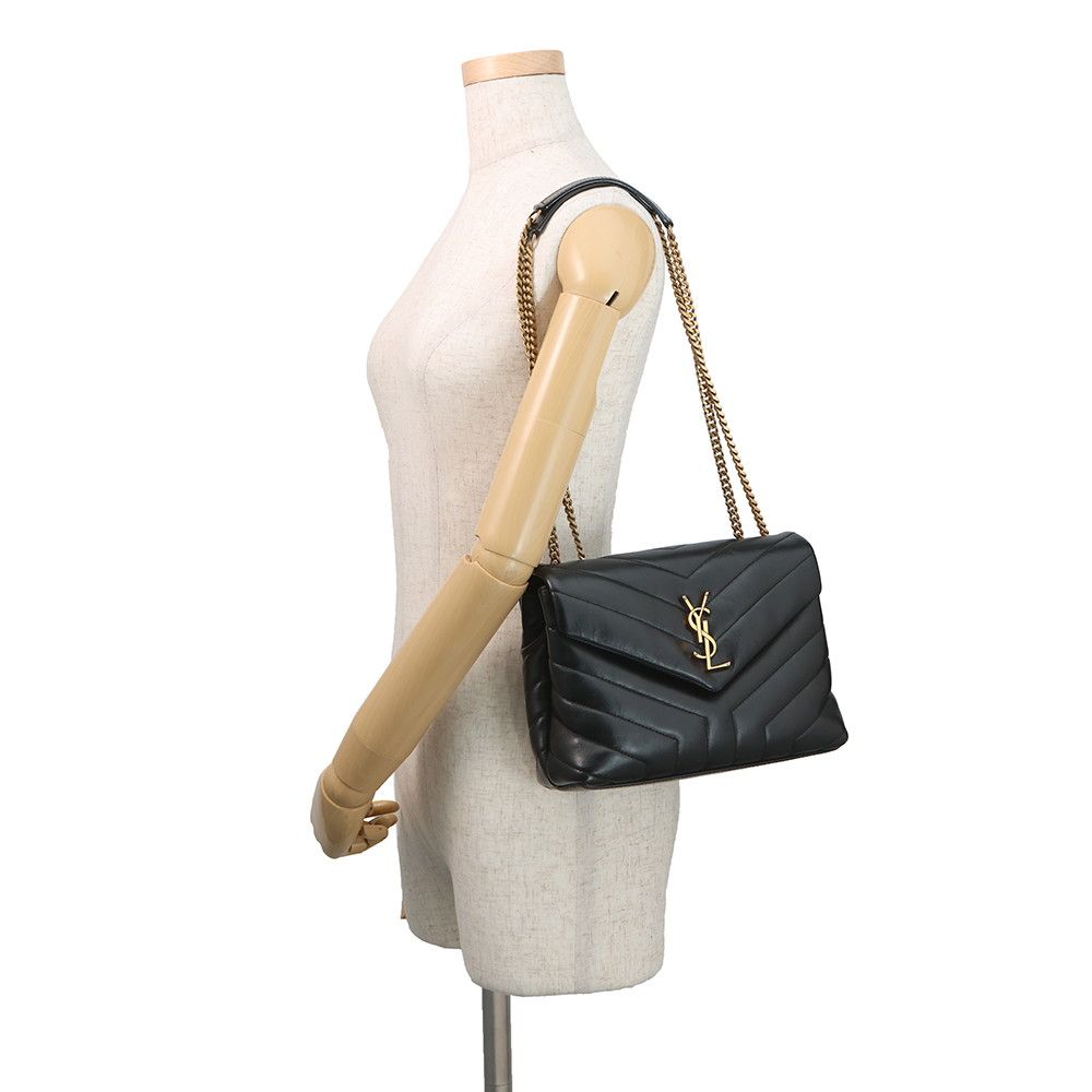Saint Laurent Paris Chainshoulder Lou Small Cuffleather Black Handbag — view 4